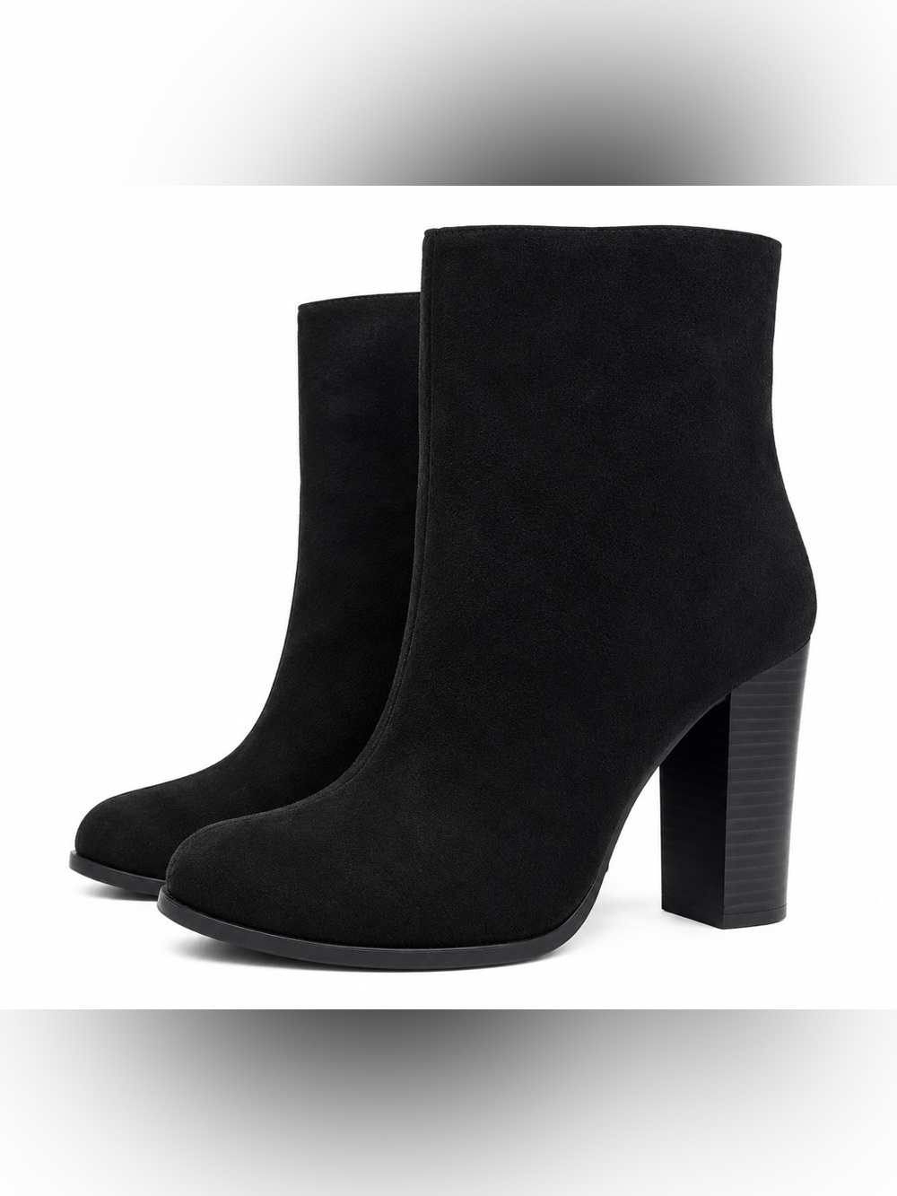 Black Faux Suede High Heel Ankle Boots - Womens 10​